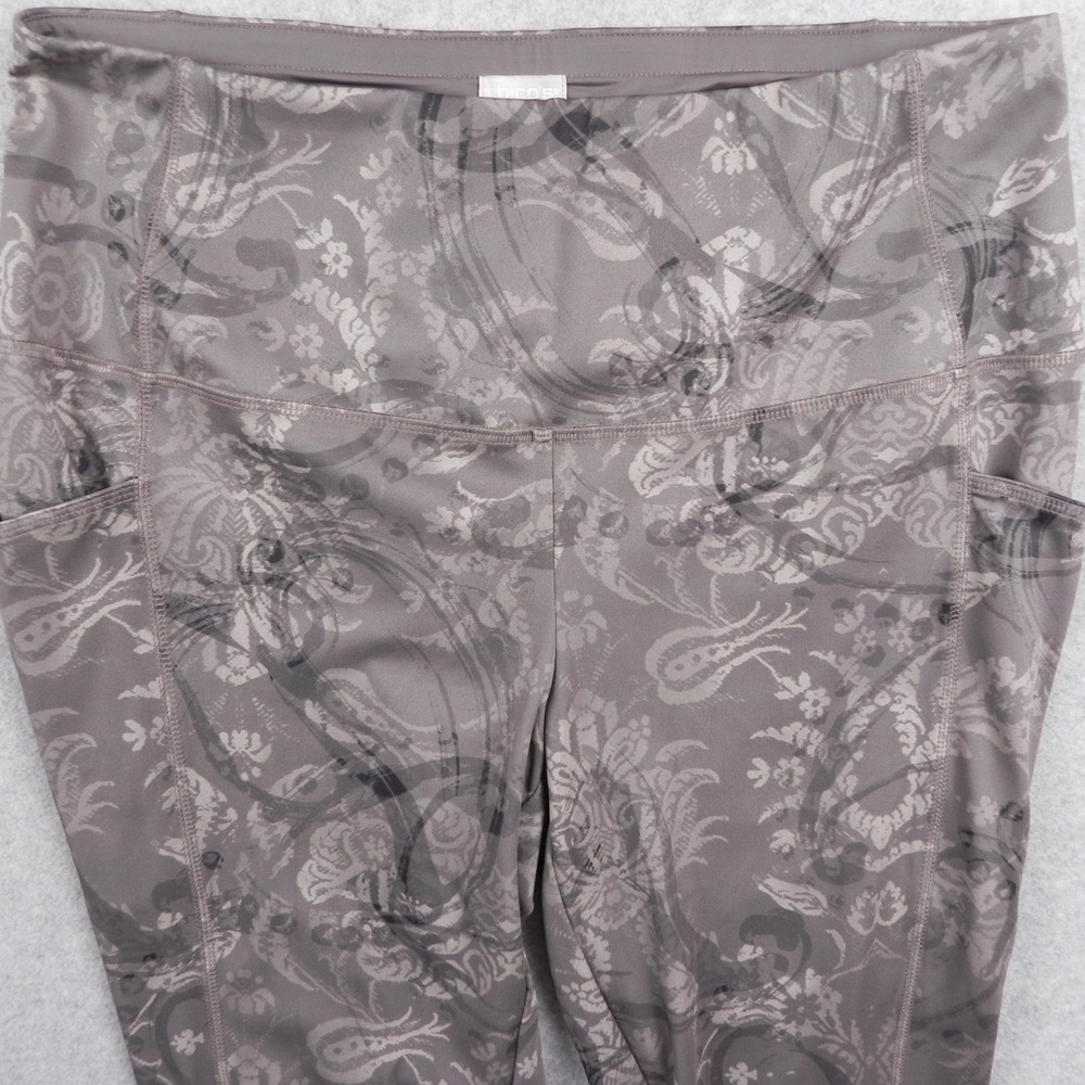 Chico's Zenergy Leggings Womens 2 12/14 Side Pockets Yoga Pants Paisley Floral - Picture 2 of 10
